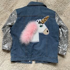 Girls' Denim Unicorn Jacket 5T